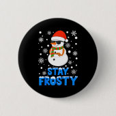Christmas Tee Funny Frosty Xmas Cool Snowman Women Button (Vorderseite)