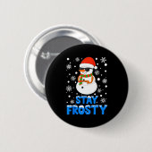 Christmas Tee Funny Frosty Xmas Cool Snowman Women Button (Vorne & Hinten)