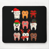 Christmas Teeth Dentist Xmas Reindeer Santa Squad Mousepad (Vorne)