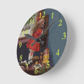 Christmas Telephone Vintage Runde Wanduhr (Winkel)