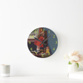 Christmas Telephone Vintage Runde Wanduhr (Zuhause)