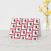 Christmas Tennis Player Red Pattern Card Karte (Gelbe Blume)