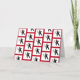 Christmas Tennis Player Red Pattern Card Karte