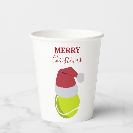 Christmas Tennis Sports Ball Holiday Pappbecher (Rückseite)