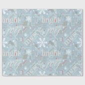 Christmas Text and Snowflake Pattern Blue ID257 Geschenkpapier (Flach)