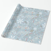 Christmas Text and Snowflake Pattern Blue ID257 Geschenkpapier (Ungerollt)