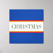 CHRISTMAS Text Festivals Alpin Blaue Streifen Leinwanddruck (Vorderseite)