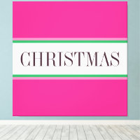 CHRISTMAS Text Festivals Bright Pink White Stripes