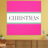 CHRISTMAS Text Festivals Bright Pink White Stripes Leinwanddruck (Insitu (Wohnzimmer))