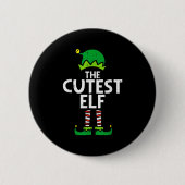 Christmas The Cutest Elf Xmas Family Matching Boys Button (Vorderseite)
