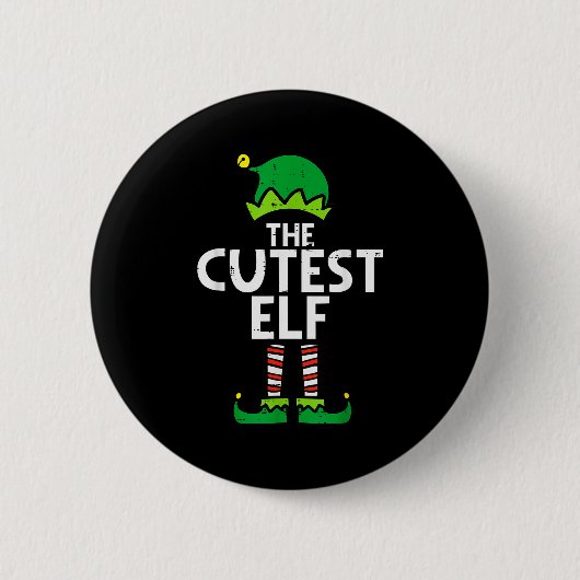 Christmas The Cutest Elf Xmas Family Matching Boys Button (Vorderseite)