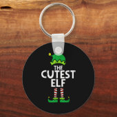 Christmas The Cutest Elf Xmas Family Matching Boys Schlüsselanhänger (Vorderseite)