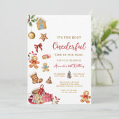 Christmas The Most ONEderful Winter 1st Birthday  Einladung (Stehend Vorderseite)