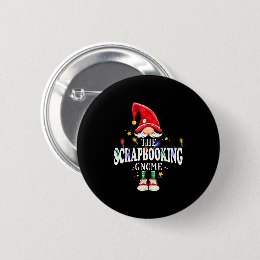 Christmas The Scrapbooking Gnome X-mas Matching Pj Button (Vorne & Hinten)