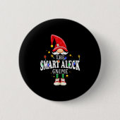 Christmas The Smart Aleck Gnome X-mas Matching Pjs Button (Vorderseite)