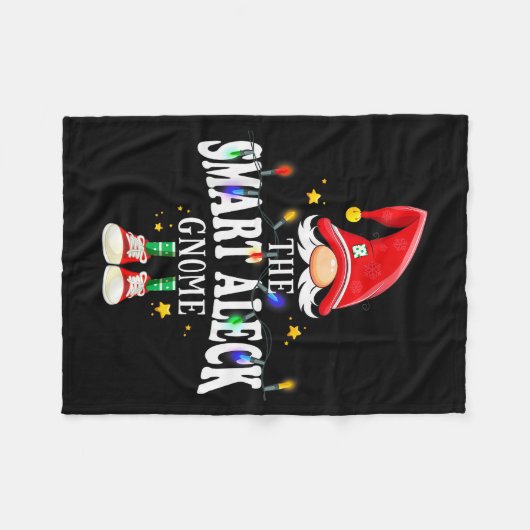 Christmas The Smart Aleck Gnome X-mas Matching Pjs Fleecedecke (Vorderseite (Horizontal))