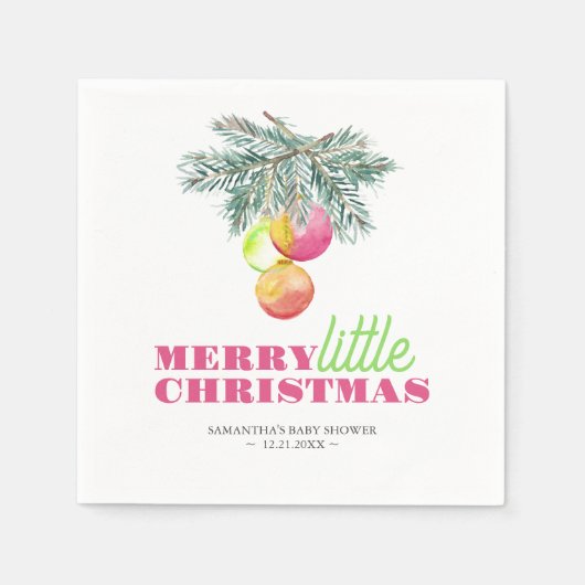 Christmas Theme Baby Shower Napkins Serviette (Vorderseite)