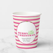 Christmas Theme Baby Shower Paper Cups Pink Green Pappbecher (Rückseite)