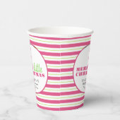 Christmas Theme Baby Shower Paper Cups Pink Green Pappbecher (Rechts)