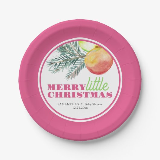 Christmas Theme Baby Shower Paper Plates Pappteller (Vorderseite)