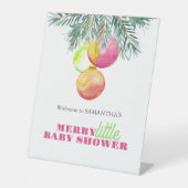 Christmas Theme Baby Shower Signs Sockelschild (Vorderseite)