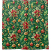 Christmas Theme Festive Colorful Pattern Duschvorhang (Vorderseite)