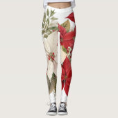 Christmas Themed Poinsettia Leggings (Vorderseite)