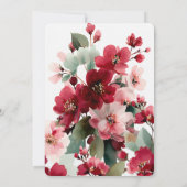  Christmas Themed Red Floral Wedding  Einladung (Rückseite)