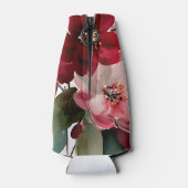  Christmas Themed Red Floral Wedding  Flaschenkühler (Rückseite)