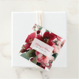 Christmas Themed Red Floral Wedding Geschenkanhänger
