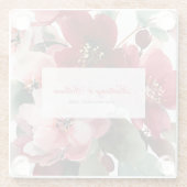  Christmas Themed Red Floral Wedding  Glasuntersetzer (Rückseite)