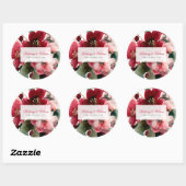  Christmas Themed Red Floral Wedding  Runder Aufkleber (Blatt)