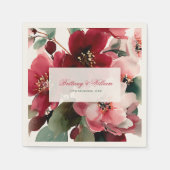 Christmas Themed Red Floral Wedding Serviette (Vorderseite)