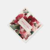 Christmas Themed Red Floral Wedding Serviette (Ecke)