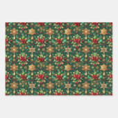 Christmas-themed three festive patterns geschenkpapier set (Vorderseite)