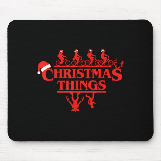 Christmas Things Red Lettering Bike Squad Holiday Mousepad (Vorne)