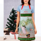 Christmas Think Beach Palm Trees Flamingo Schürze