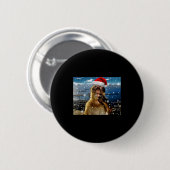 Christmas Thinking Monkey Meme Brainrot Xmas Gift  Button (Vorne & Hinten)