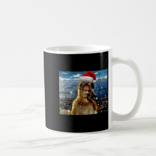 Christmas Thinking Monkey Meme Brainrot Xmas Gift Kaffeetasse (Rechts)