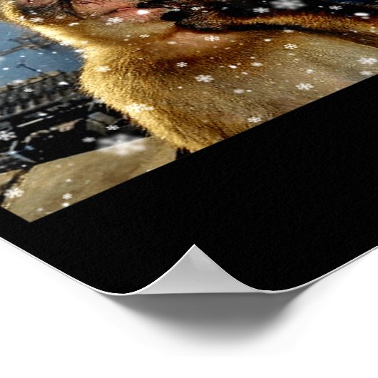 Christmas Thinking Monkey Meme Brainrot Xmas Gift  Poster (Ecke)