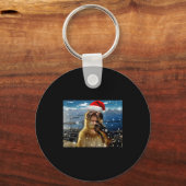 Christmas Thinking Monkey Meme Brainrot Xmas Gift Schlüsselanhänger (Vorderseite)