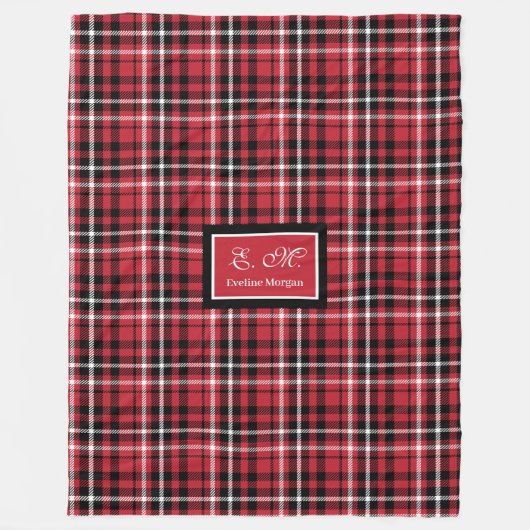 Christmas Throw Blanket Red Black Tartan Style Fleecedecke (Vorderseite)