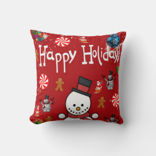 Christmas Throw Pillow Snowman Kissen