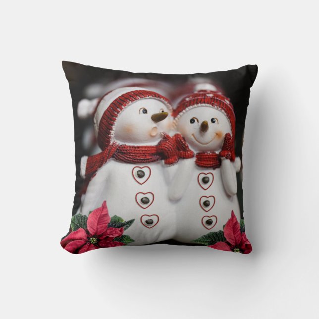 Christmas Throw Pillow Snowman Kissen (Vorderseite)