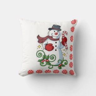 Christmas Throw Pillow Snowman Kissen