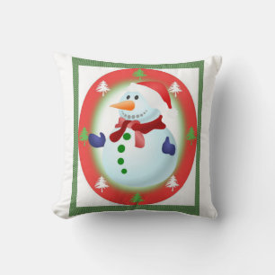 Christmas Throw Pillow Snowman Kissen