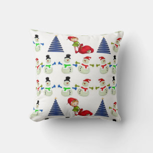 Christmas Throw Pillow Snowman Kissen