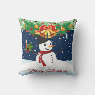 Christmas Throw Pillow Snowman Kissen