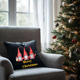 Christmas Throw Pillow with Gnome Kissen