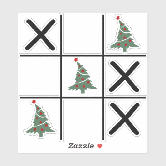 Christmas Tic Tac Toe Aufkleber (Blatt)